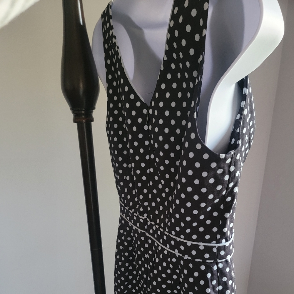 The Limited Polka Dot Sleeveless V Neck Sheath Dress - Picture 3 of 12